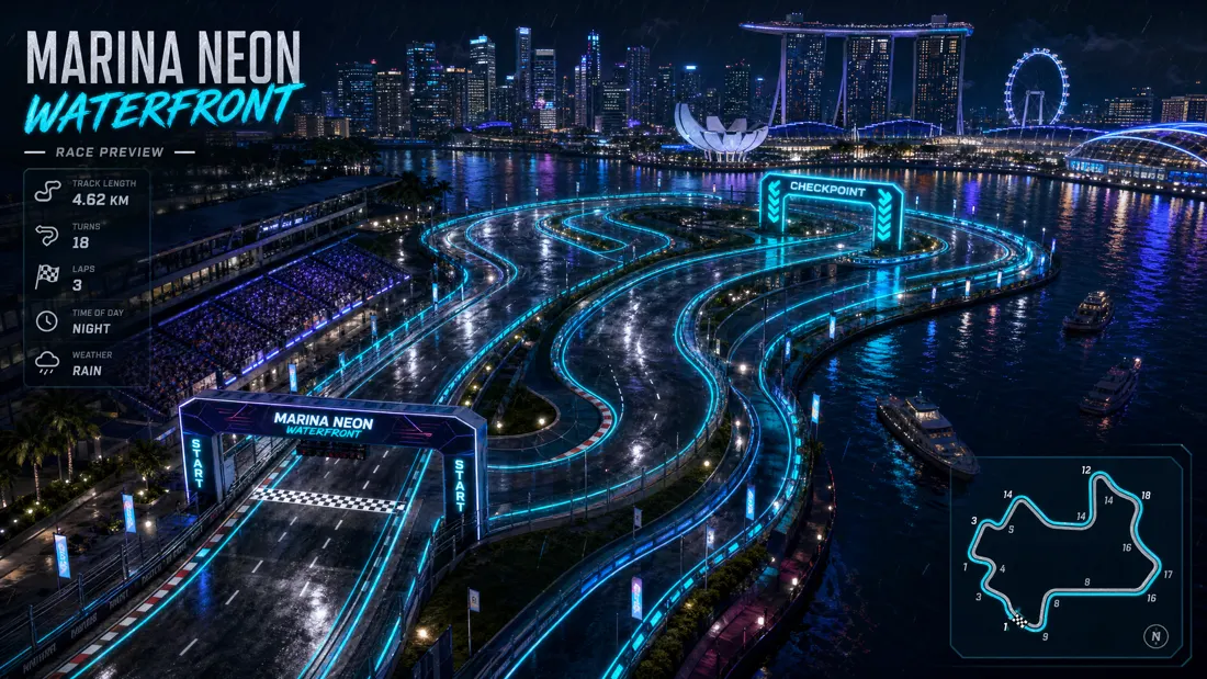 Marina Neon Waterfront artwork
